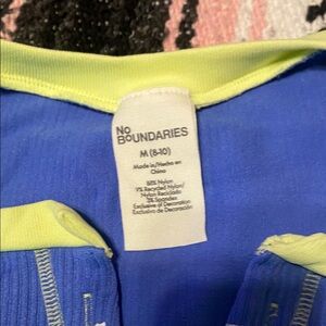 No Boundaries Blue Top with Yellow Trim